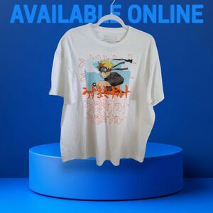 Naruto Uzumaki Shippuden T Shirt Men's Size 2XL White EC